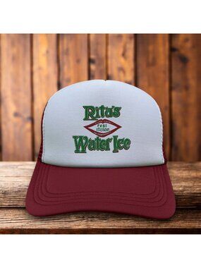 90s Rita's Italian Water Ice Unisex Trucker Hat Maroon